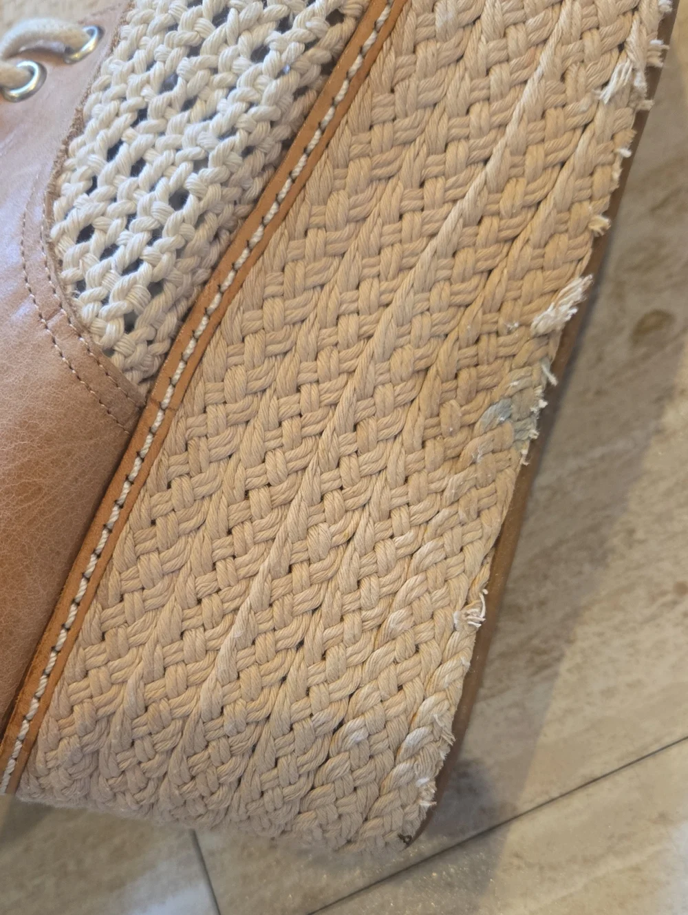 Jeffrey Campbell Curran Tie Jute/Crochet Platform Espadrille